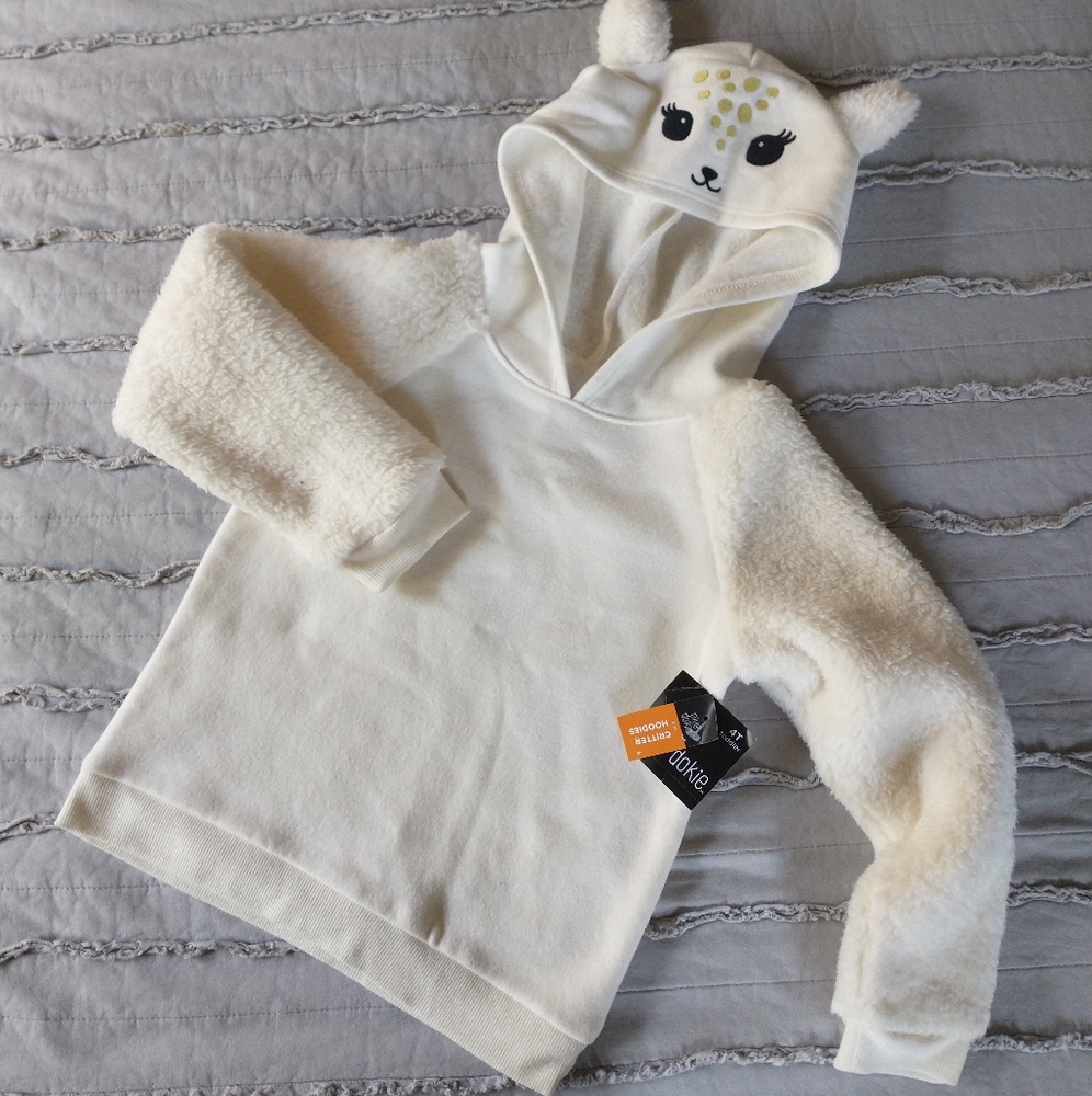 NWT Little Deer Sherpa Accent Hoodie